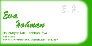 eva hohman business card